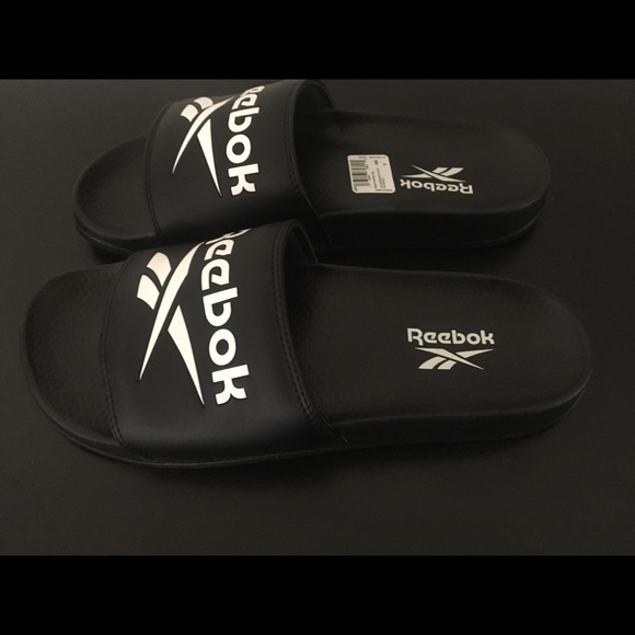 NEW MENS REEBOK CLASSIC SHOWER SLIDES SHOES SZ 12 EH0667 BLACK WITH SHOE BOX - Picture 3 of 9